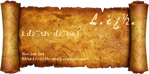 Lóth Ábel névjegykártya